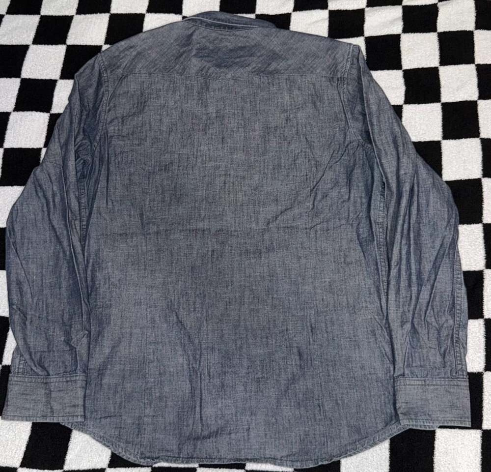 Banana Republic Tailored Slim Fit Tall L Gray Chambray Denim Long Sleeve - Picture 7 of 7